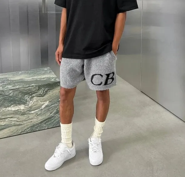 Cole Buxton CB Shorts Heather Grey with Black Logo
