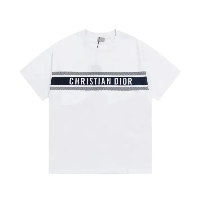 Dior Logo Stripe T-Shirt Navy Band