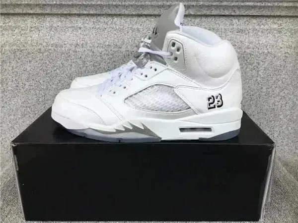 Air Jordan 5 White Grey