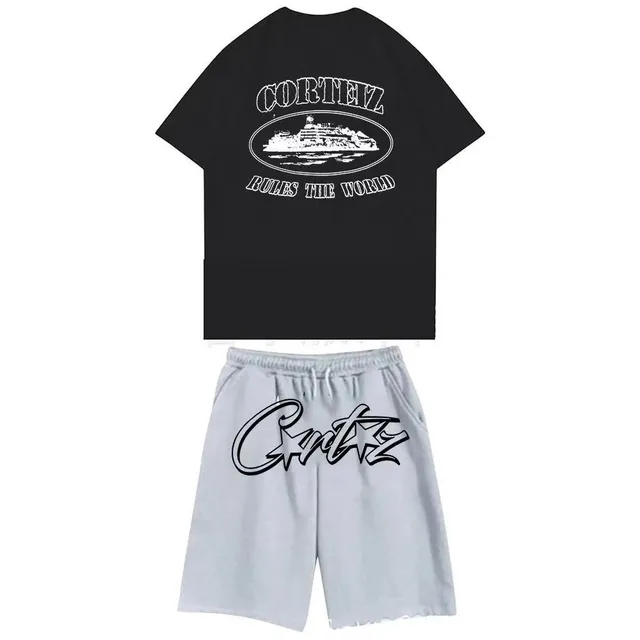 T-Shirt and Shorts Set Corteiz Logo Print