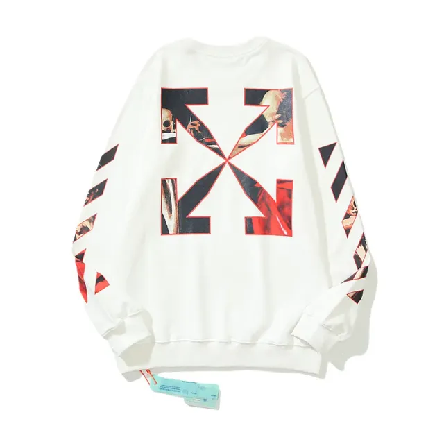Off-White Cotton Sweatshirt Diag Print