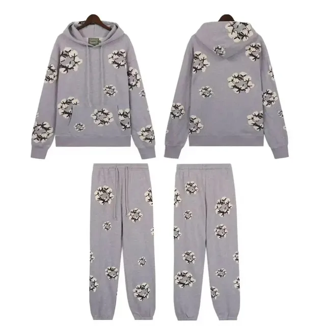 Denim Tears Cotton Wreath Hoodie and Joggers Set Wreath Print