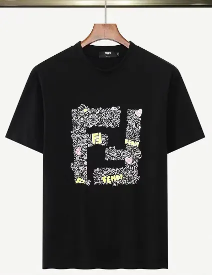 Fendi Graphic T-Shirt Doodle Logo Print
