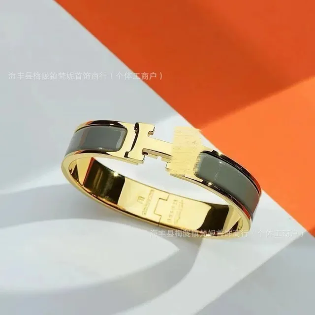 Hermès Constance Bracelet Gold Hardware with Grey Enamel