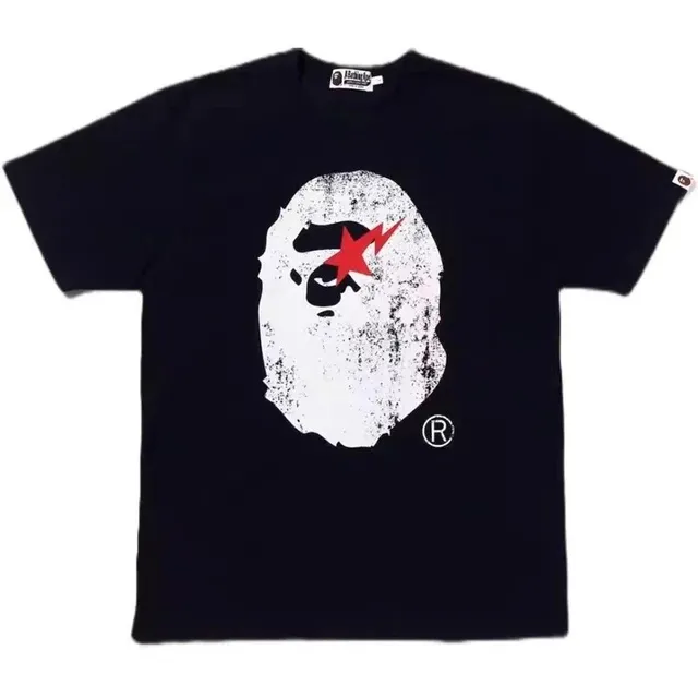 BAPE × Fragment Design Ape Head Tee Fragment Lightning