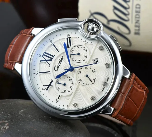 Cartier Santos Chronograph White Dial with Diamond Hour Markers