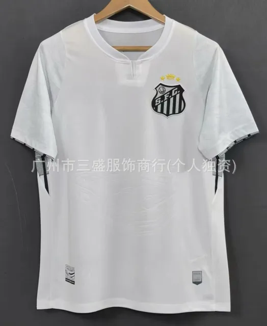 Santos FC Home Jersey White with Black Stripes