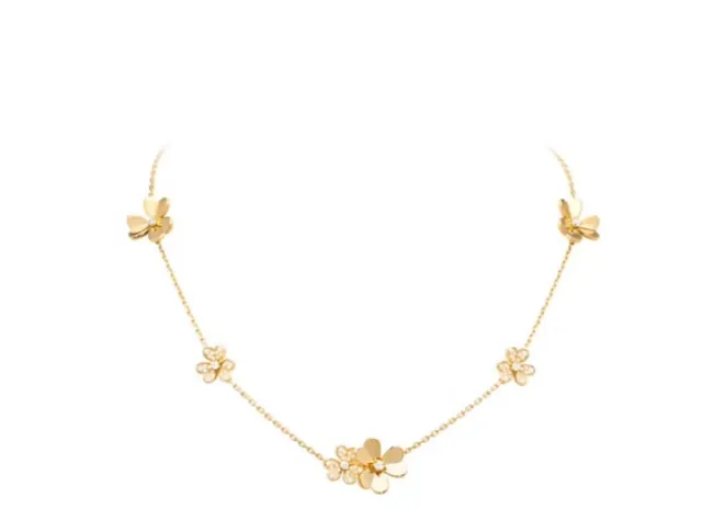 Van Cleef & Arpels Alhambra Necklace Five Motifs with Diamonds