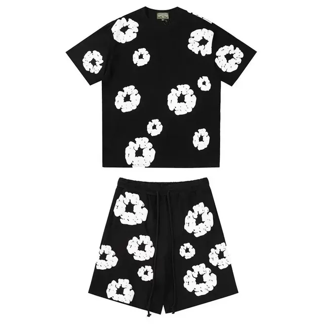 Denim Tears Scrunchie Print Set Black with White Scrunchie Motif