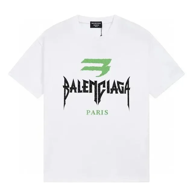Balenciaga Graphic T-Shirt Green Logo Print