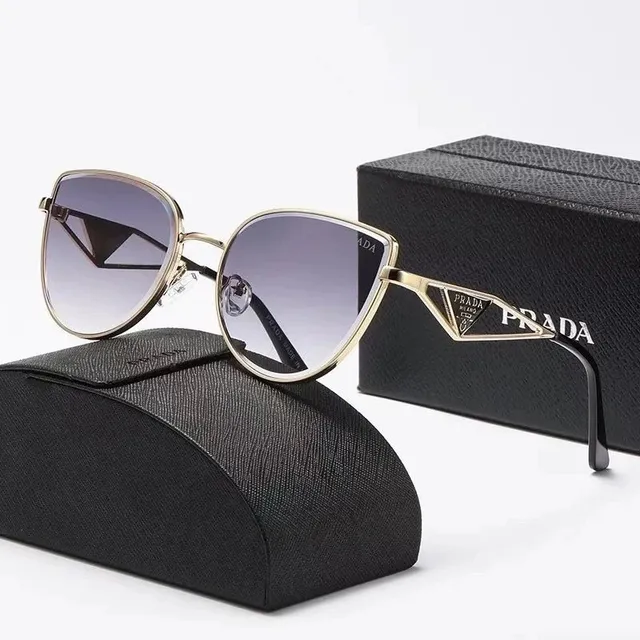 Prada Cat-Eye Sunglasses Metal Frame with Gradient Lens