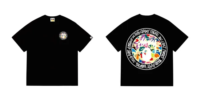 BAPE × Stüssy Shark Tee Camouflage Circle Print