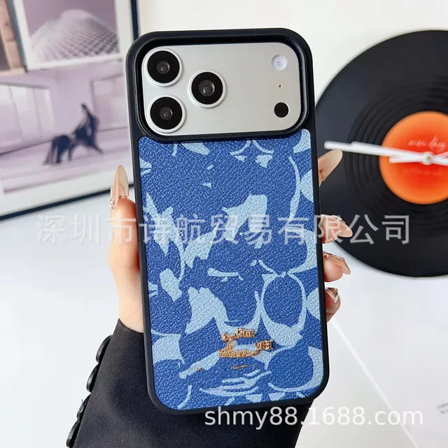 Coach Phone Case Denim Floral Print