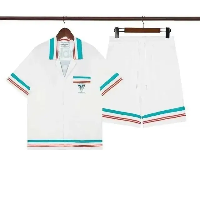 Casablanca Short-Sleeve Shirt & Shorts Set Miami Vice Stripe