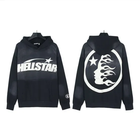 Hellstar Hoodie Flame Moon Graphic