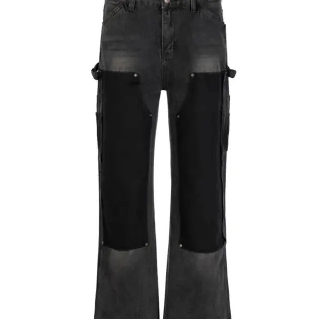 Cargo Jeans Distressed Panelled