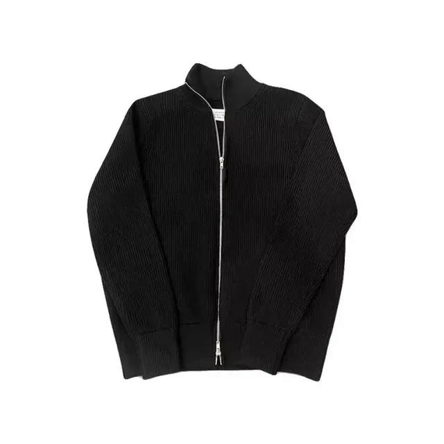 Maison Margiela Ribbed Zip-Up Jacket Classic Black