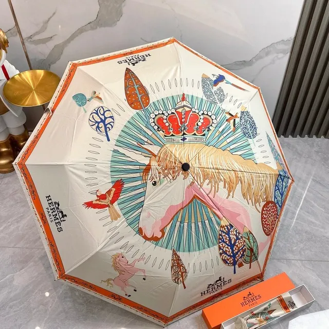 Hermès Umbrella Unicorn Print