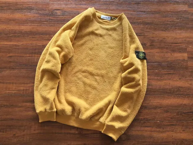 Stone Island Cotton Terry Crewneck Mustard