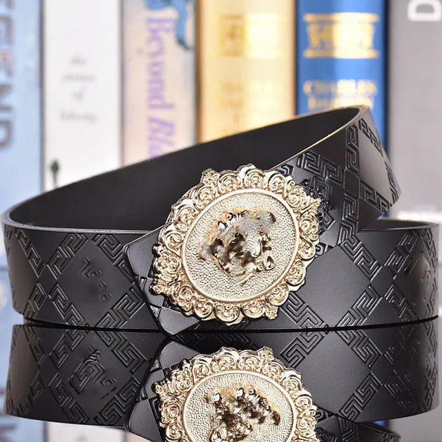 14 # Gold Buckle+Antique Medusa Black