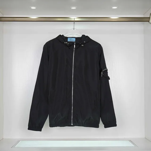 Prada Hooded Windbreaker Zip-Front