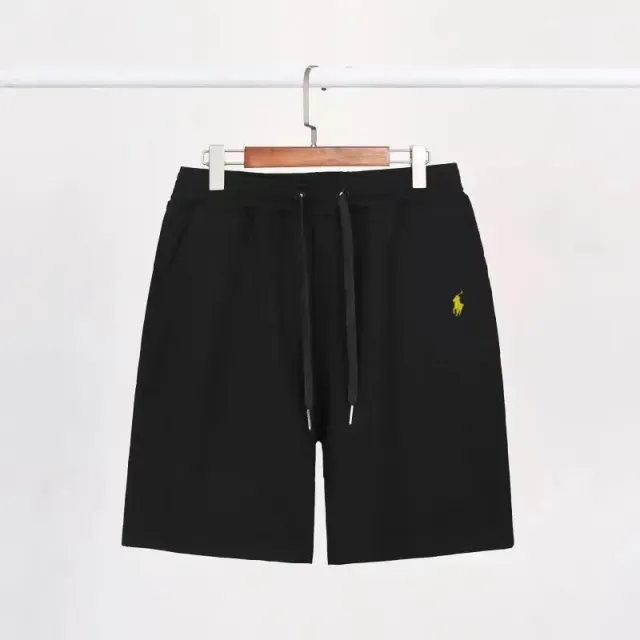 棉短裤黑色金马