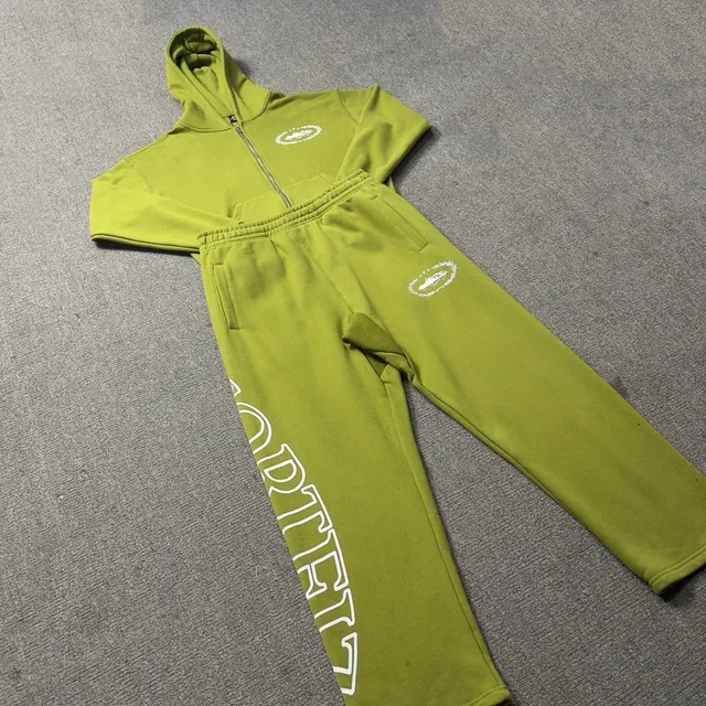 Broken Planet Track Suit Olive Green Logo Print