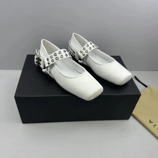 Prada Mary Jane Loafer Studded Strap