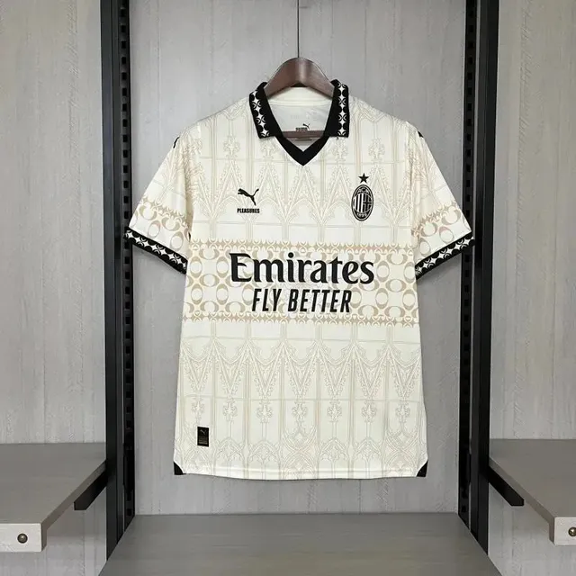 AC Milan × Adidas × Pleasures Home Jersey Emirates Fly Better Print