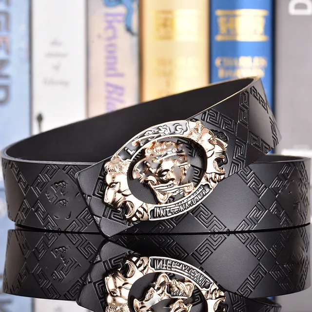 16 # Gold Buckle+Antique Medusa Black