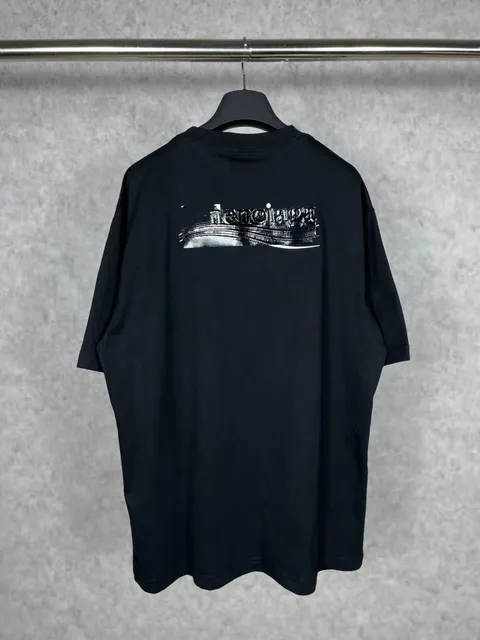 Balenciaga Logo T-Shirt Metallic Print