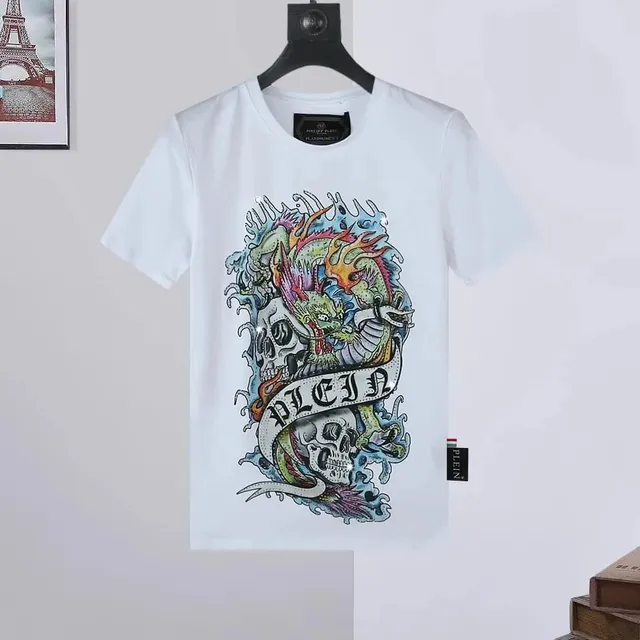 Philipp Plein Graphic T-Shirt Skull and Dragon Print