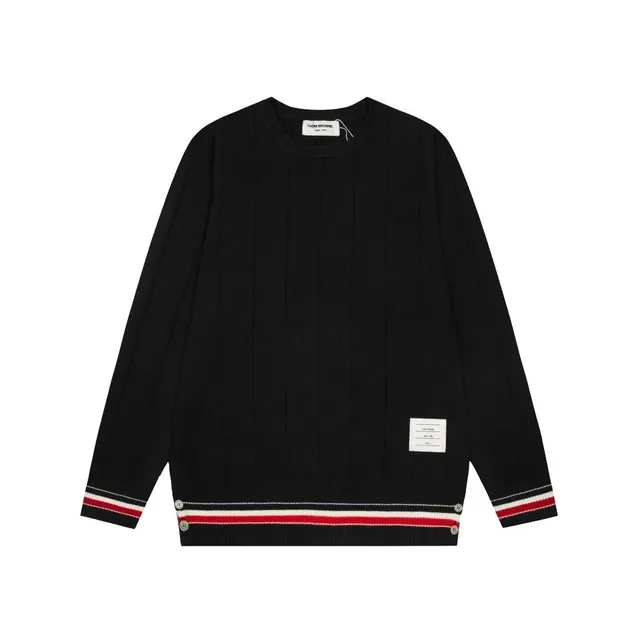 Thom Browne Ribbed Crewneck Sweater Four-Bar Stripe