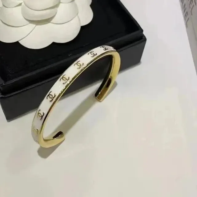Chanel Cuff Bracelet CC Logo Enamel