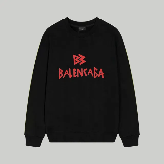 Balenciaga Crewneck Sweatshirt Red Logo Print