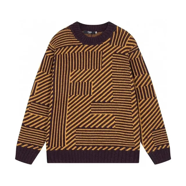 Fendi Knit Sweater Geometric Stripe