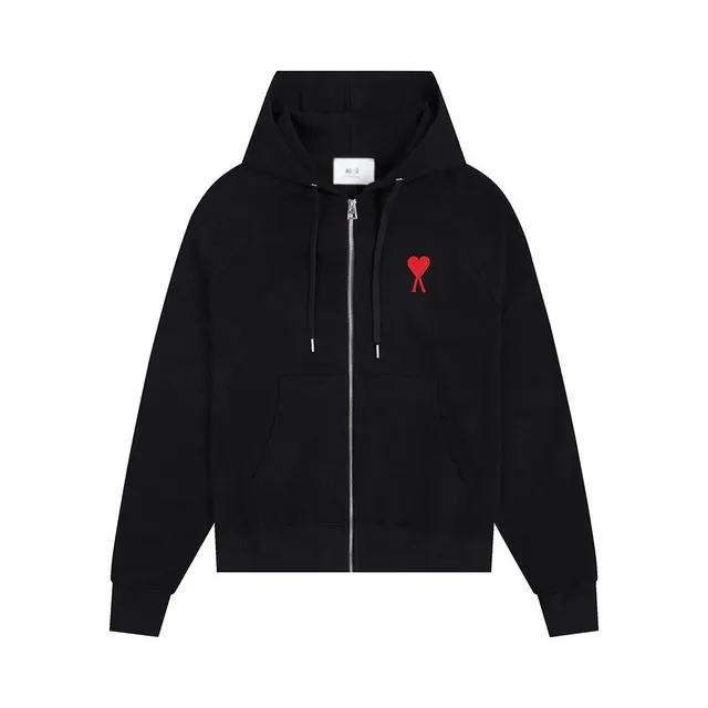 Amiri Zip-Up Hoodie Red Heart Logo