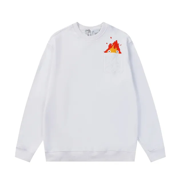 Loewe × Studio Ghibli Crewneck Sweatshirt Calcifer Pocket Embroidery
