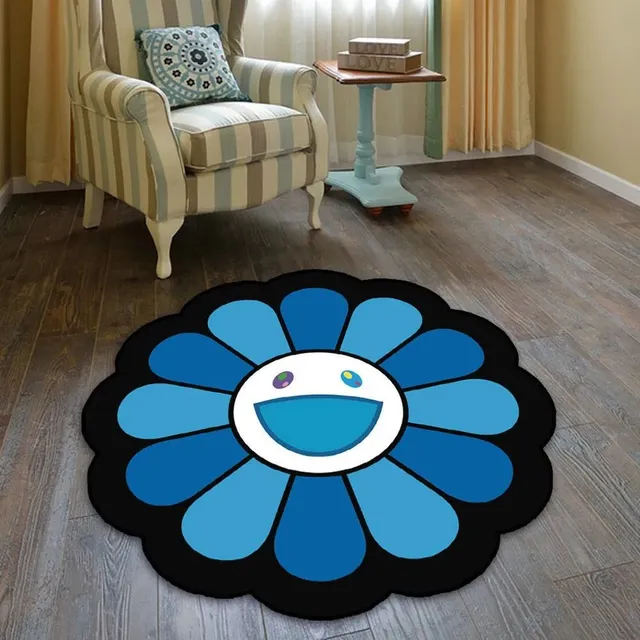 Takashi Murakami Flower Rug Smiling Face