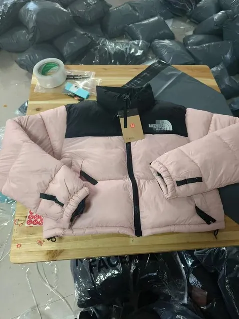 The North Face Nuptse Jacket Pink and Black