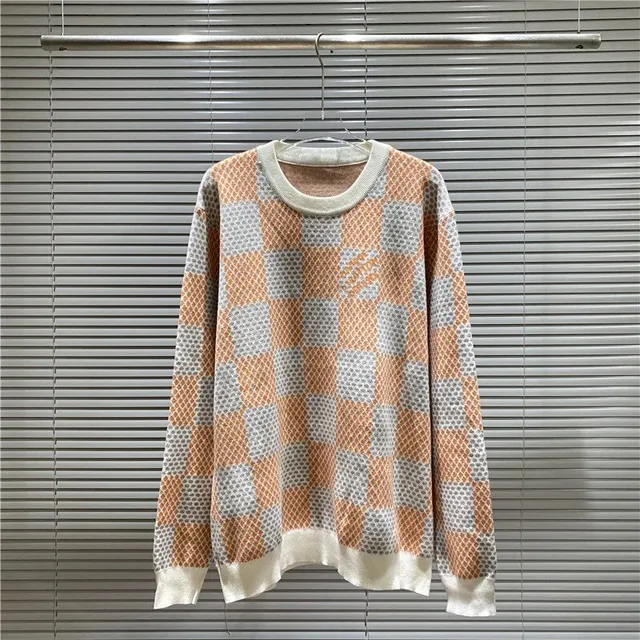 Knit Sweater Checkerboard Pattern