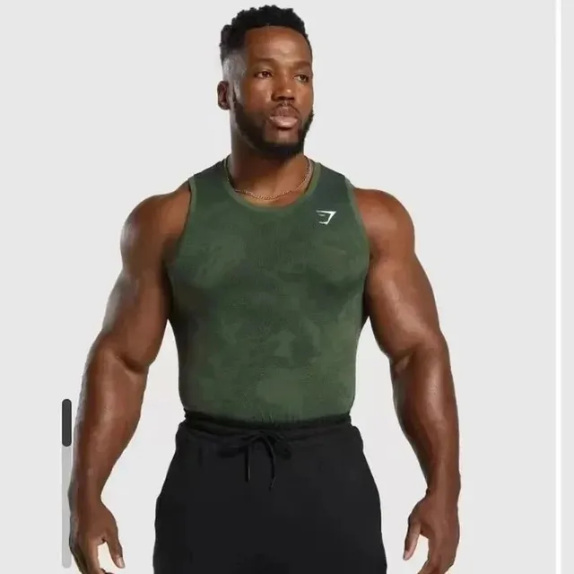 Gymshark Compression Tank Camouflage Print