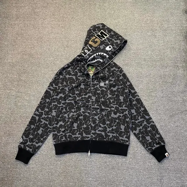 BAPE × Corteiz Shark Hoodie Camouflage Print