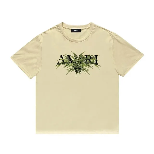 Amiri Graphic Tee Cannabis Leaf Logo