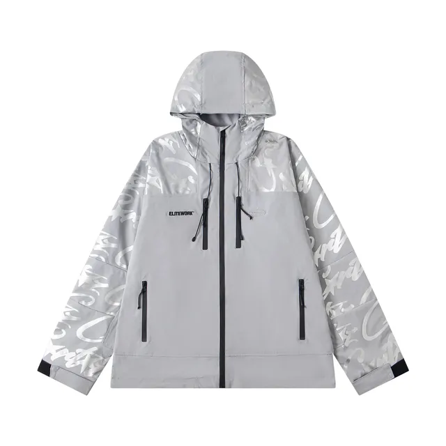 Elitework Windbreaker Jacket Reflective Script Print