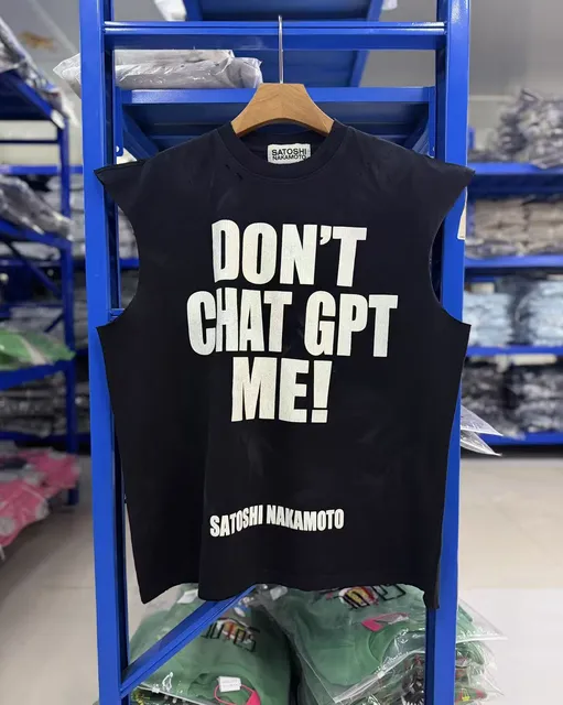 Satoshi Nakamoto Sleeveless Tee Don't Chat GPT Me