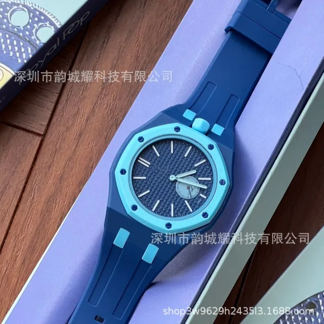 Audemars Piguet Royal Oak Blue Dial with Blue Rubber Strap