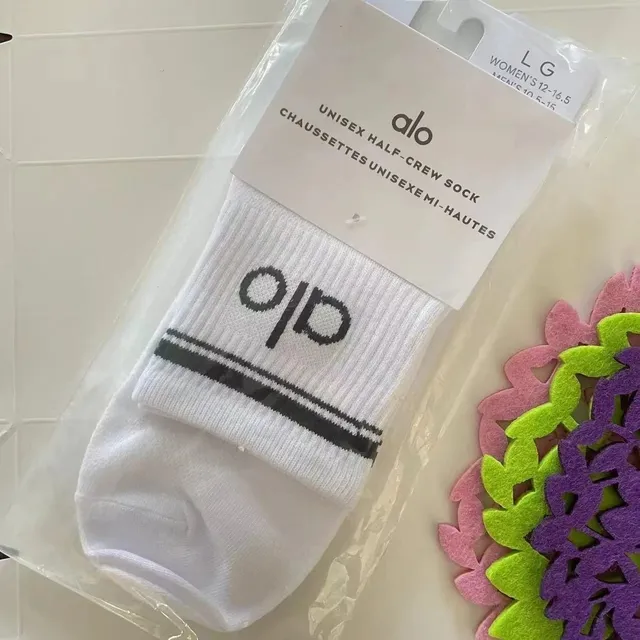 Alo Yoga Half-Crew Sock Logo Stripe