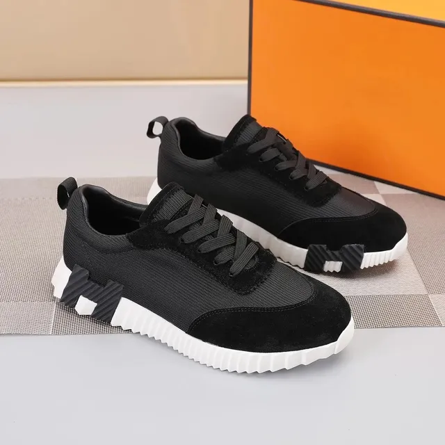 Hermès H-Racer Sneaker Black Suede and Mesh