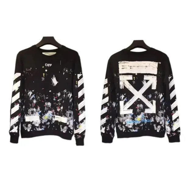 Off-White Crewneck Sweatshirt Paint Splatter